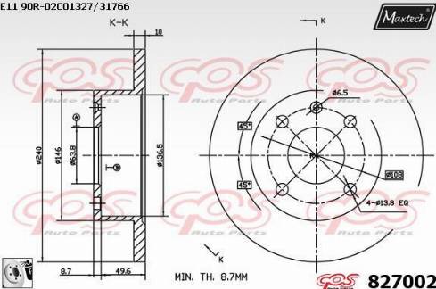 Maxtech 827002.0080 - Bremžu diski autodraugiem.lv