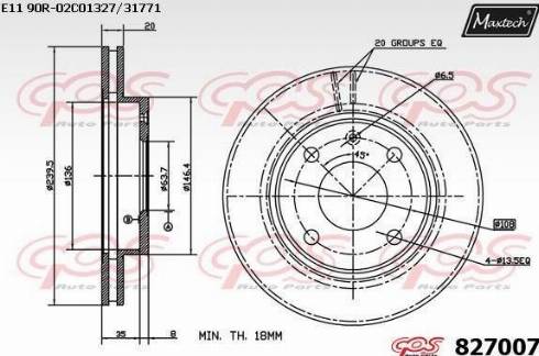 Maxtech 827007.0000 - Bremžu diski autodraugiem.lv