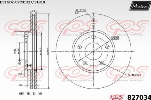 Maxtech 827034.0000 - Bremžu diski autodraugiem.lv