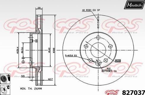 Maxtech 827037.6060 - Bremžu diski autodraugiem.lv