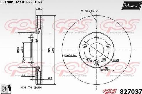 Maxtech 827037.0080 - Bremžu diski autodraugiem.lv