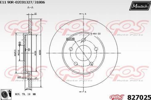 Maxtech 827025.0060 - Bremžu diski autodraugiem.lv