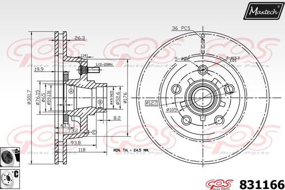 Maxtech 827026 - Bremžu diski autodraugiem.lv