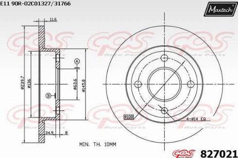 Maxtech 827021.0000 - Bremžu diski autodraugiem.lv