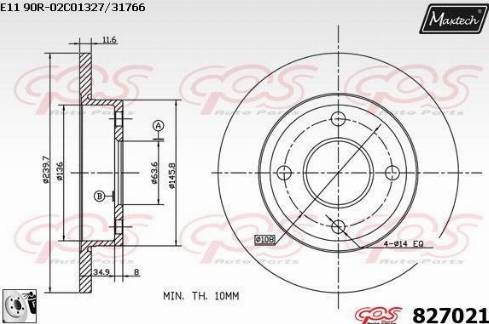 Maxtech 827021.0080 - Bremžu diski autodraugiem.lv