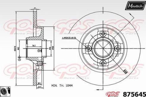 Maxtech 875645.0065 - Bremžu diski autodraugiem.lv