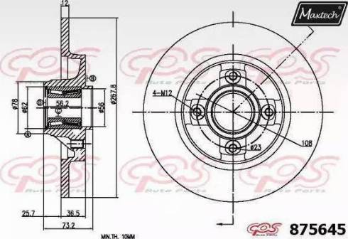 Maxtech 875645.0005 - Bremžu diski autodraugiem.lv