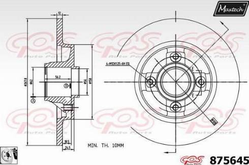 Maxtech 875645.0085 - Bremžu diski autodraugiem.lv