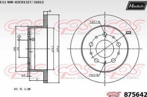 Maxtech 875642.0000 - Bremžu diski autodraugiem.lv