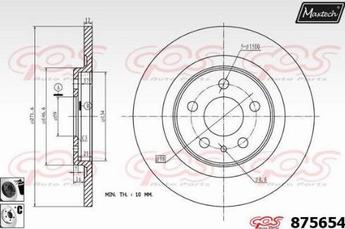 Maxtech 875654.6060 - Bremžu diski autodraugiem.lv