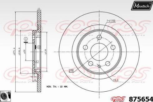 Maxtech 875654.0060 - Bremžu diski autodraugiem.lv