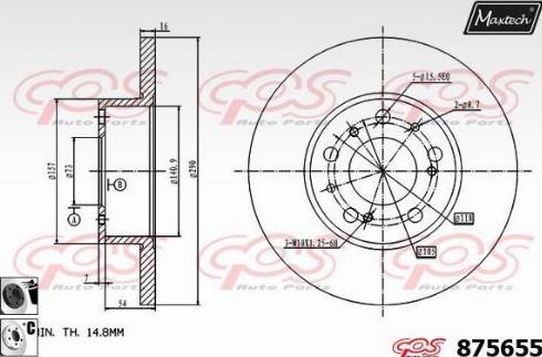 Maxtech 875655.6060 - Bremžu diski autodraugiem.lv