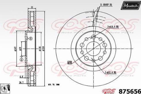 Maxtech 875656.0080 - Bremžu diski autodraugiem.lv