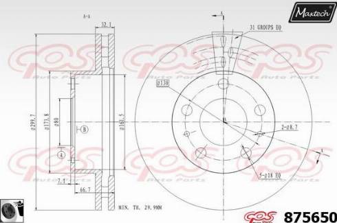 Maxtech 875650.0060 - Bremžu diski autodraugiem.lv