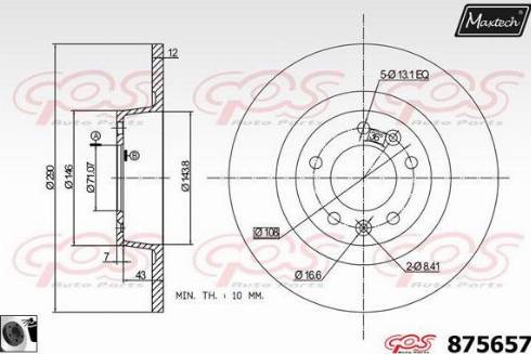 Maxtech 875657.0060 - Bremžu diski autodraugiem.lv