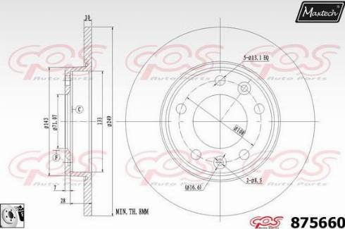 Maxtech 875660.0080 - Bremžu diski autodraugiem.lv