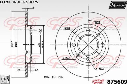 Maxtech 875609.0080 - Bremžu diski autodraugiem.lv