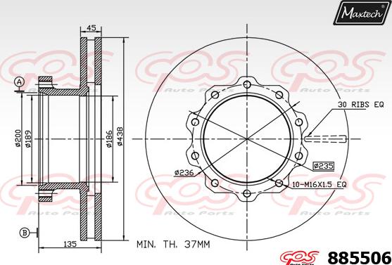 Maxtech 875609 - Bremžu diski autodraugiem.lv