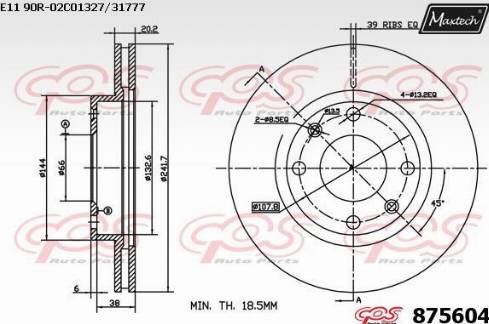 Maxtech 875604.0000 - Bremžu diski autodraugiem.lv