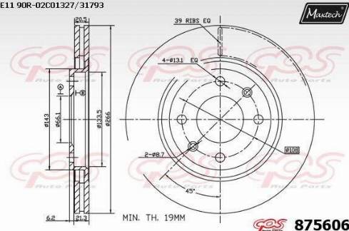 Maxtech 875606.0000 - Bremžu diski autodraugiem.lv