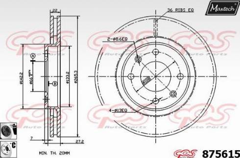 Maxtech 875615.6060 - Bremžu diski autodraugiem.lv