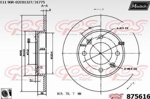 Maxtech 875616.0060 - Bremžu diski autodraugiem.lv