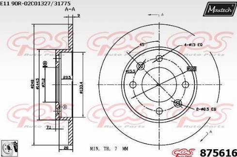 Maxtech 875616.0080 - Bremžu diski autodraugiem.lv