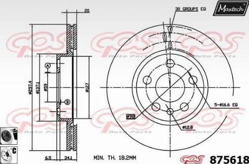 Maxtech 875618.6060 - Bremžu diski autodraugiem.lv