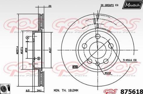 Maxtech 875618.0060 - Bremžu diski autodraugiem.lv