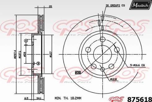 Maxtech 875618.0000 - Bremžu diski autodraugiem.lv