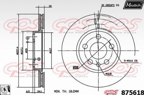 Maxtech 875618.0080 - Bremžu diski autodraugiem.lv