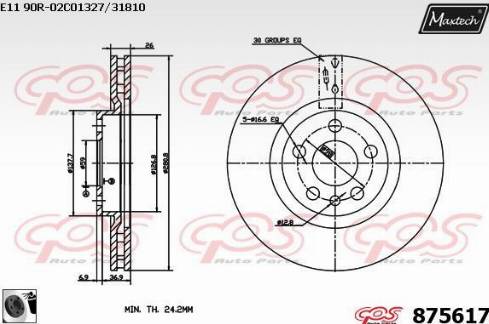 Maxtech 875617.0060 - Bremžu diski autodraugiem.lv