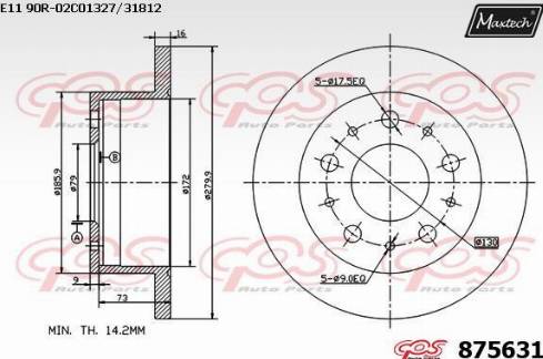 Maxtech 875631.0000 - Bremžu diski autodraugiem.lv