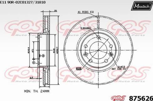 Maxtech 875626.0000 - Bremžu diski autodraugiem.lv