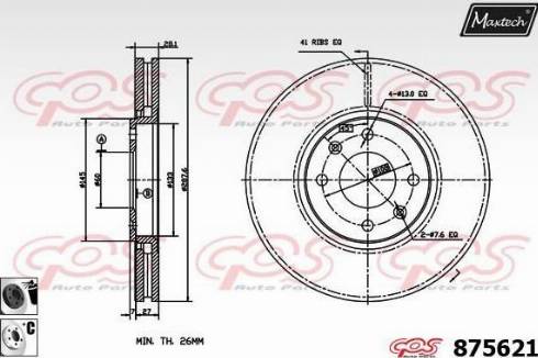 Maxtech 875621.6060 - Bremžu diski autodraugiem.lv