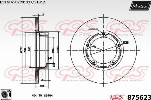 Maxtech 875623.0060 - Bremžu diski autodraugiem.lv