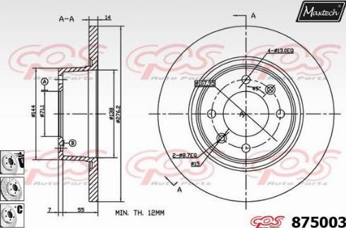 Maxtech 875003.6980 - Bremžu diski autodraugiem.lv