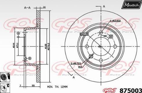 Maxtech 875003.6060 - Bremžu diski autodraugiem.lv