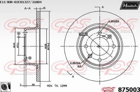 Maxtech 875003.0060 - Bremžu diski autodraugiem.lv