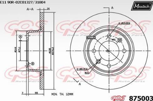 Maxtech 875003.0000 - Bremžu diski autodraugiem.lv