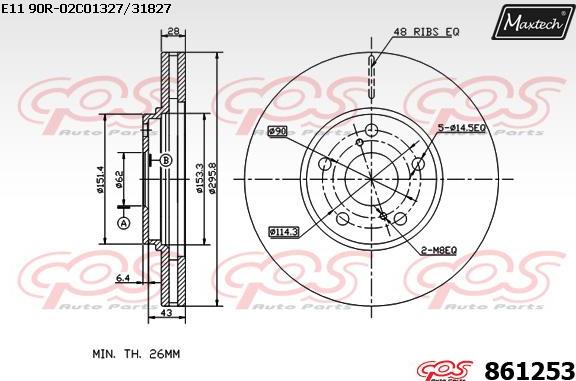 Maxtech 875003 - Bremžu diski autodraugiem.lv