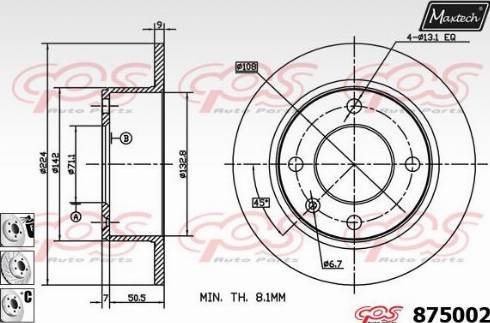 Maxtech 875002.6880 - Bremžu diski autodraugiem.lv