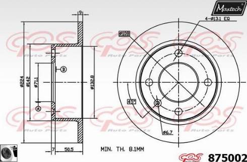 Maxtech 875002.0060 - Bremžu diski autodraugiem.lv