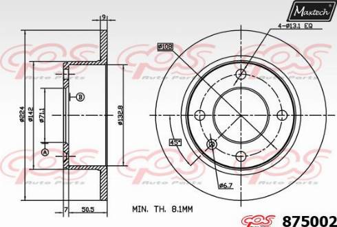 Maxtech 875002.0000 - Bremžu diski autodraugiem.lv