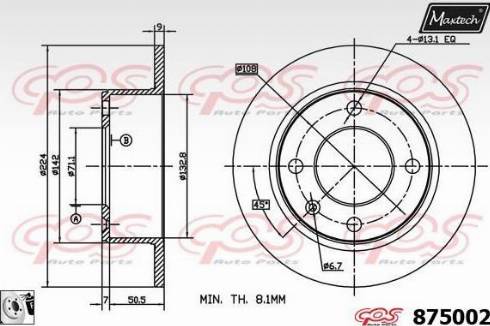 Maxtech 875002.0080 - Bremžu diski autodraugiem.lv