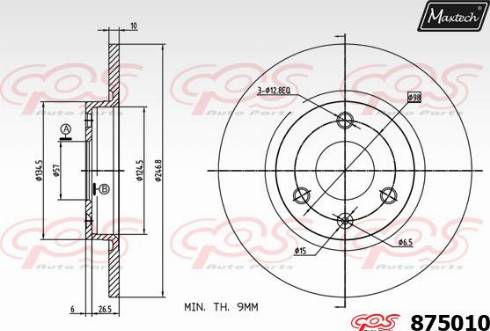 Maxtech 875010.0000 - Bremžu diski autodraugiem.lv