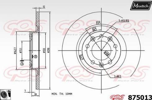 Maxtech 875013.0060 - Bremžu diski autodraugiem.lv