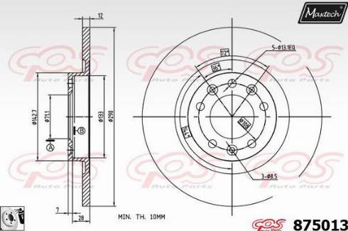 Maxtech 875013.0080 - Bremžu diski autodraugiem.lv