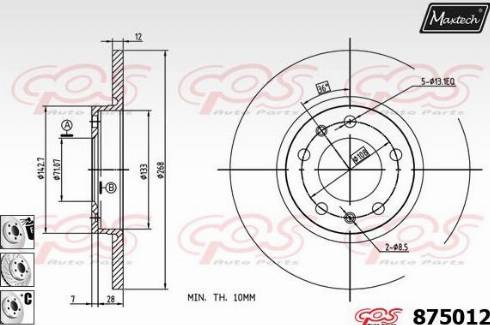 Maxtech 875012.6880 - Bremžu diski autodraugiem.lv