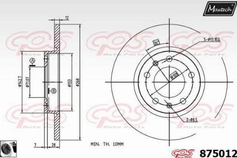 Maxtech 875012.0060 - Bremžu diski autodraugiem.lv